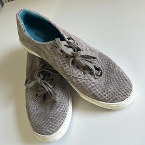 Seavees Hermosa Plimsoll taupe perforated suede lace up Oxford sneaker size 8.5